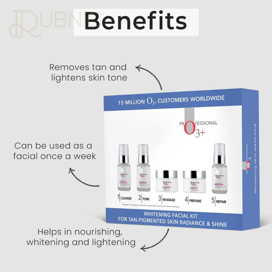 o3+ Professional Whitening Facial Kit For Tan - Pigmented Skin Radiance & Shine