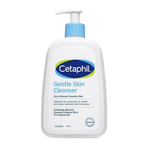 Cetaphil Gentle Skin Cleanser For Dry, Normal Sensitive Skin, 500ml Hydrating Face Wash With Niacinamide,Vitamin B5, Dermatologist Recommended, Paraben 473ml