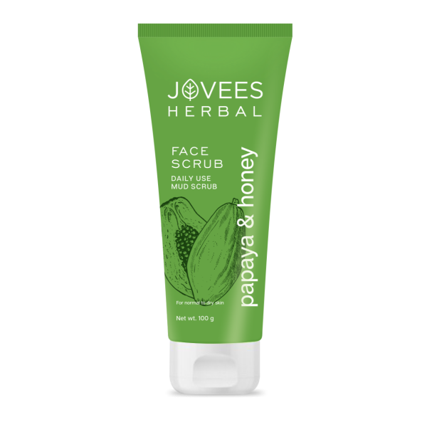 Jovees Papaya & Honey Face Scrub| With Honey & Neem|Normal to Dry Skin 100g