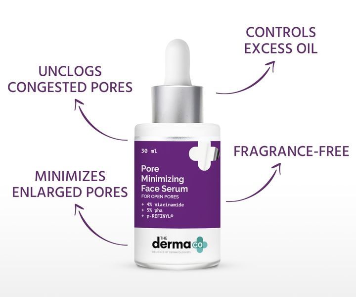 The Derma co Pore Minimizing Face Serum with 4% Niacinamide, 5% PHA and p-REFINYL® - 30 ml