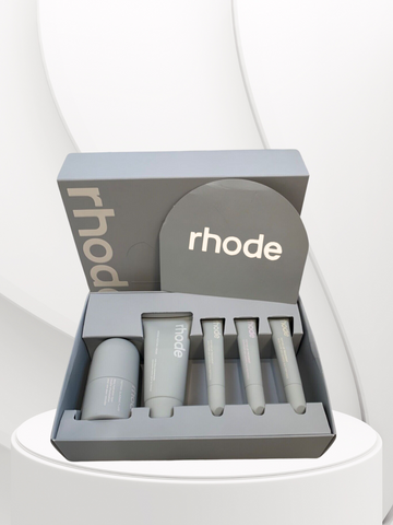 rhode kit five daily skin essentialsrning and evening use + safe for sensitive skin