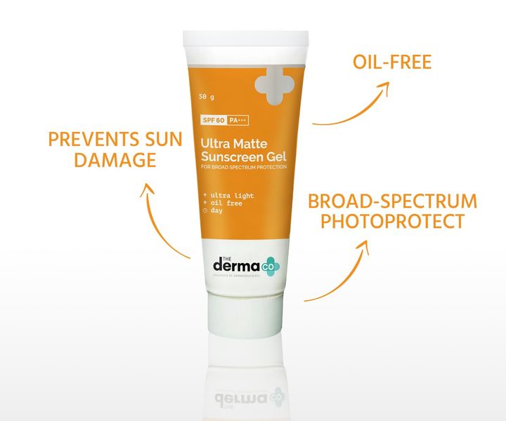 The Derma co Ultra Matte Sunscreen Gel - 50g Prevents Sun Damage | SPF 60 PA+++