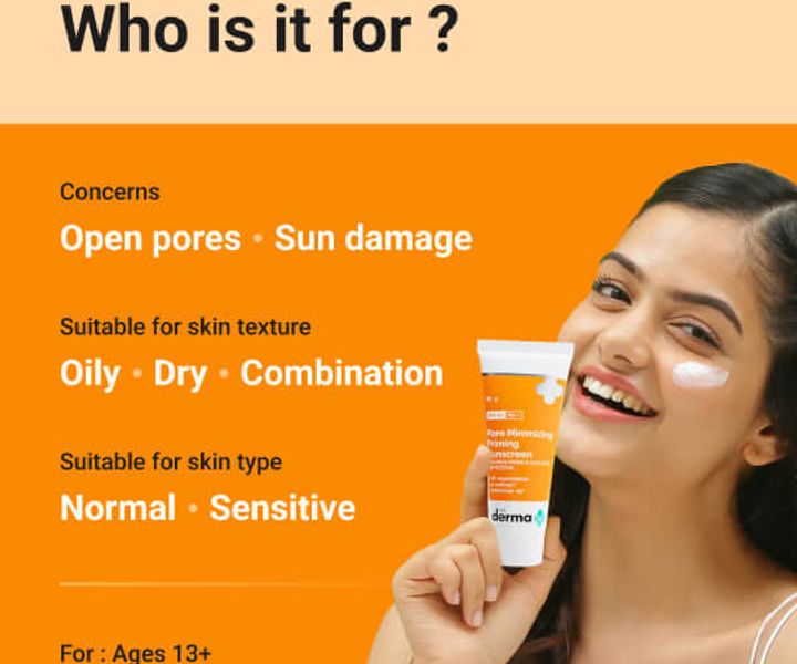 The Derma co Pore Minimizing Priming Sunscreen with SPF 50 & PA+++ For Open Pores & UVA/UVB Protection - 50g