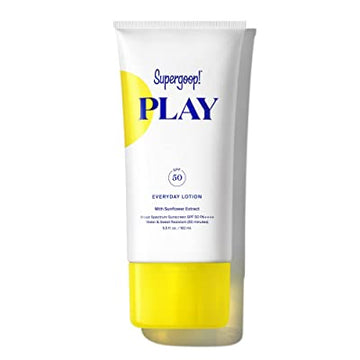 Supergoop! PLAY Everyday Lotion, 5.5 oz - SPF 50 PA++++ Reef-Friendly, Broad Spectrum, Body &amp; Face Sunscreen for Sensitive Skin - Water &amp; Sweat Resistant - Clean Ingredients - Great for Active Days