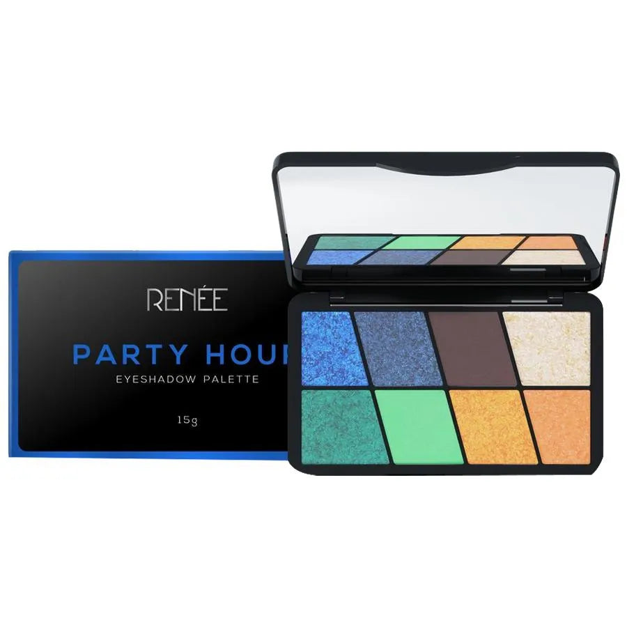 RENEE Party Hour Eyeshadow Palette - Easy Blend, Silky Smooth Texture, High Colour Payoff, 16 g
