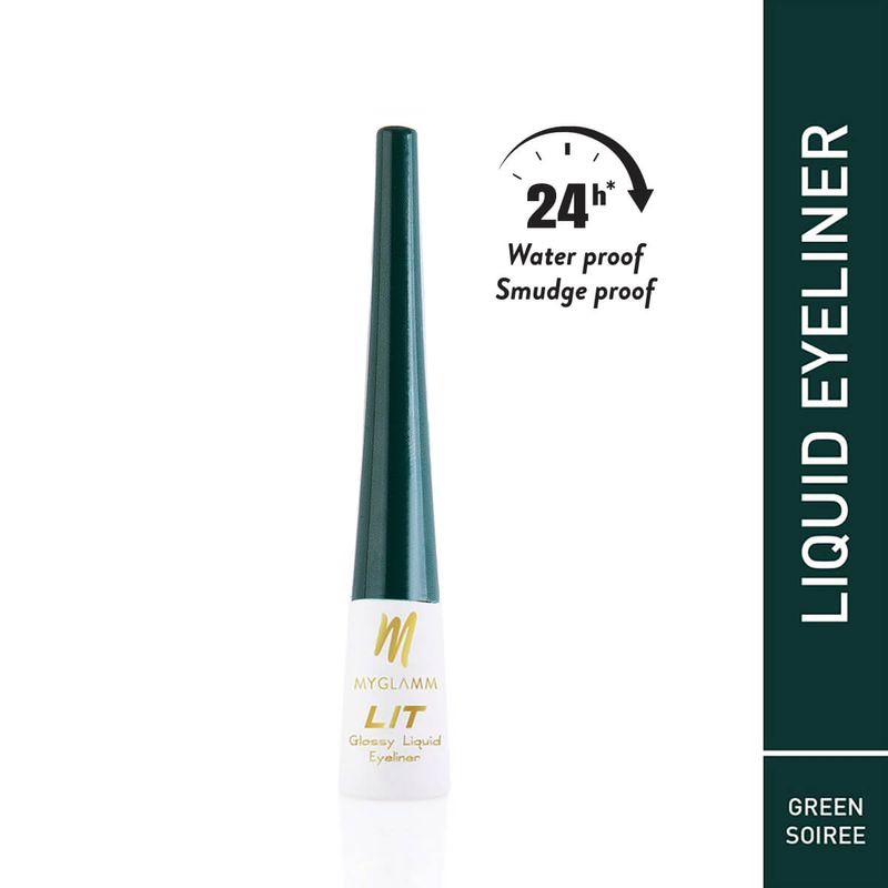 MYGLAMM Lit Glossy Liquid Eyeliner GE 04 ( Green Soiree )