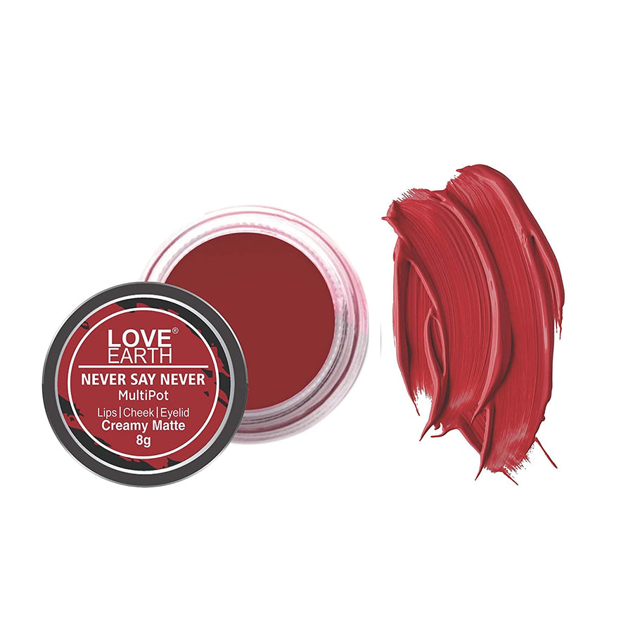 LOVE EARTH NEVER SAY NEVER MULTIPOT LIPS CHEEK EYELID CREAMY MATTE 8G