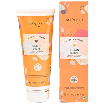 Mantra Herbal De-Tan Scrub - Apricot & Walnut, Paraben Free 100ml