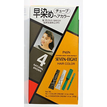 Seven Eight Hair Color Paon Covers Gray Hair Rapidly 4 Natural Brown 40g