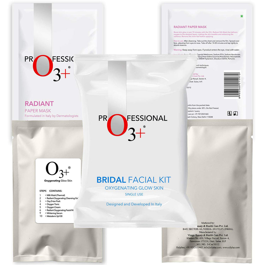 O3+ Professional Briadl Facial Kit Oxygenating Glow Skin Single Use