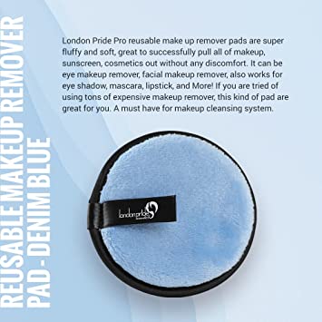 London Prime Cosmetics Reusable Pro Makeup Remover Pad-Denim Blue