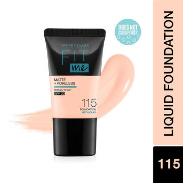 Maybelline New York Fit Me Matte+Poreless Liquid Foundation Tube 115 Ivory 18ml