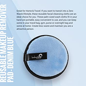 London Prime Cosmetics Reusable Pro Makeup Remover Pad-Denim Blue