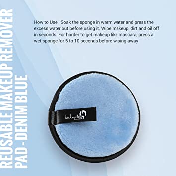 London Prime Cosmetics Reusable Pro Makeup Remover Pad-Denim Blue