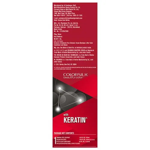 Revlon Colorsilk Hair Color - No Ammonia, With Keratin &amp; 3D Color Gel Technology, 155.61 g Black 1N