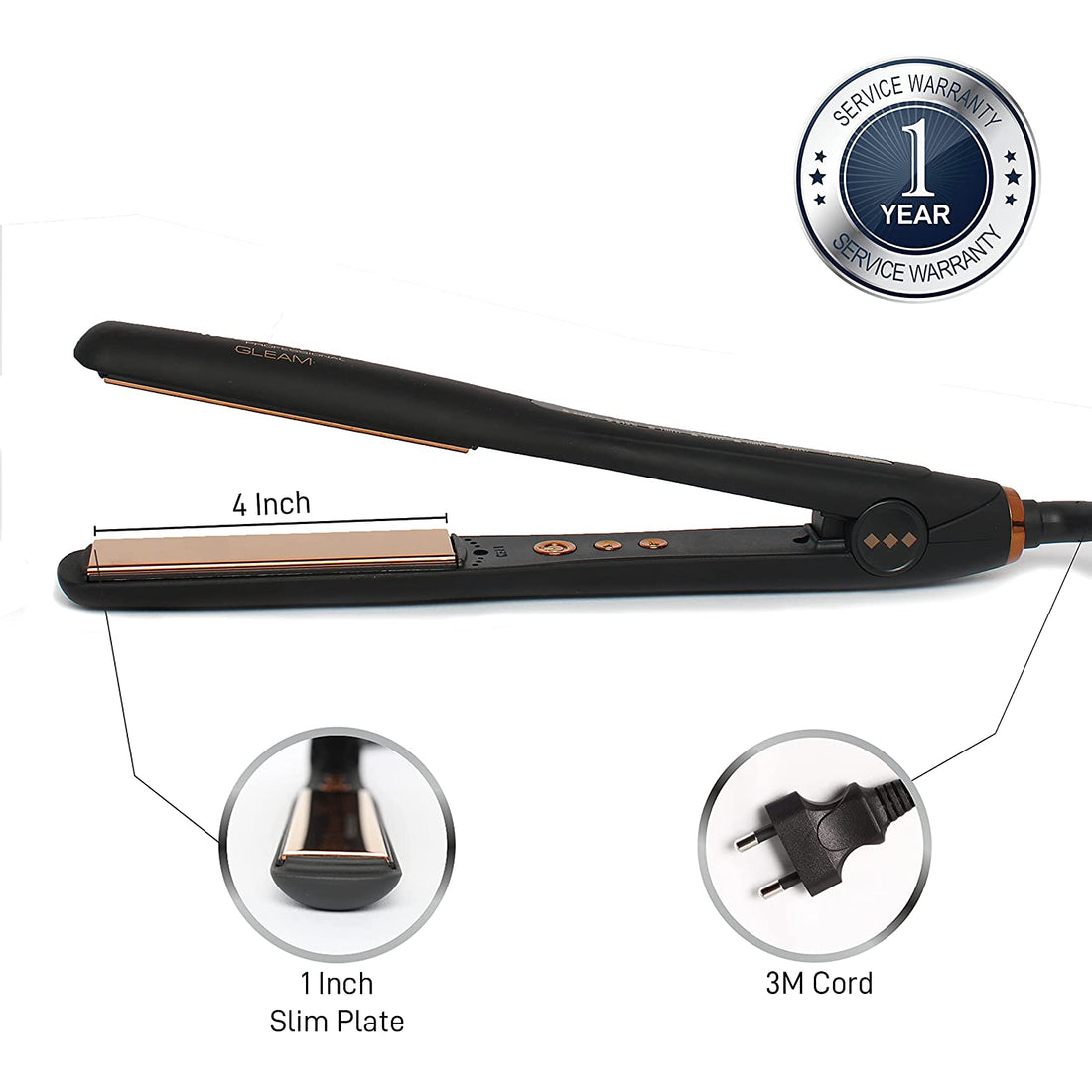 Ikonic Professional Gleam Rose Gold Straighteneri