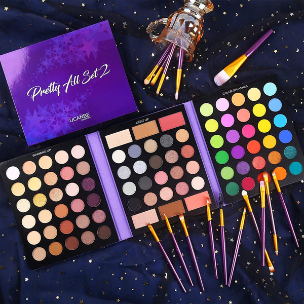 UCANBE Cosmetics Pretty All Set 2 Eye shadow, Highlighter, Palette, Contours, Blusher 81.4gm