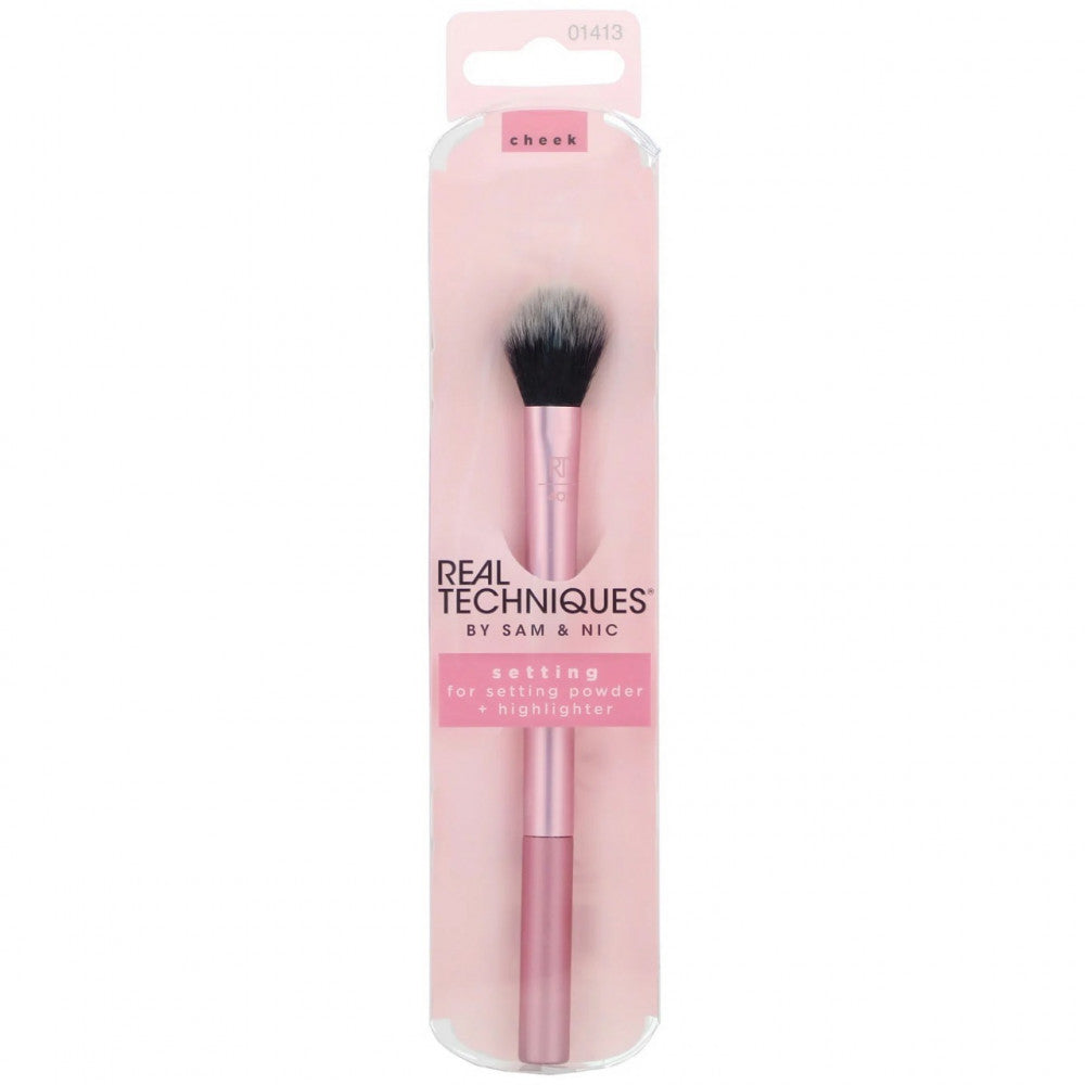 Real Techniques Setting Brush Fixateur Para Aplicar For Setting Powder + Highlighter ( Cheek 402 )