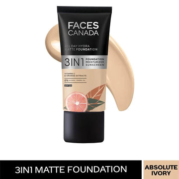 Faces Canada All Day Hydra 3-In-1 Matte Foundation - SPF 30 absolute lvory 012 25ml