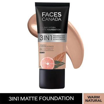Faces Canada All Day Hydra 3-In-1 Matte Foundation - SPF 30 warm natural 021 25ml