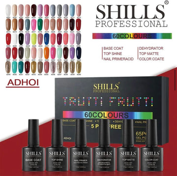 SHILLS PROFESSIONAl TRUTTI FRUTTI 65PCS GEL POLISH 5PCS FREE ( ADHOI ) )