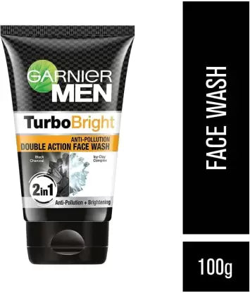 Garnier Men Turbo Bright [ Anti Pollution + Brightening ] [ Pack Of 1*100g ] Face Wash  (100 g)