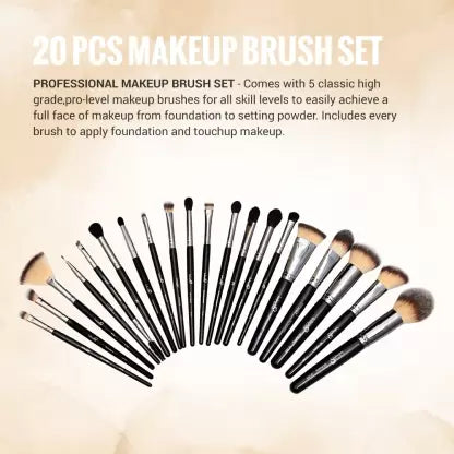 London Prime Cosmetics HD Professional Brush Set 20 Pcs  (Pack of 1)