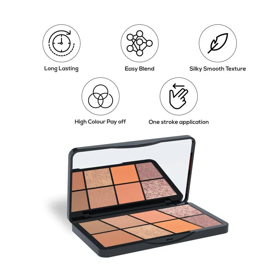 RENEE Nude Hour Eyeshadow Palette - Easy Blend Silky Smooth Texture High Colour Payoff 16 g