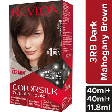 Revlon Colorsilk Hair Color - No Ammonia, With Keratin &amp; 3D Color Gel Technology, 155.61 g Dark Mahogany Brown 3RB