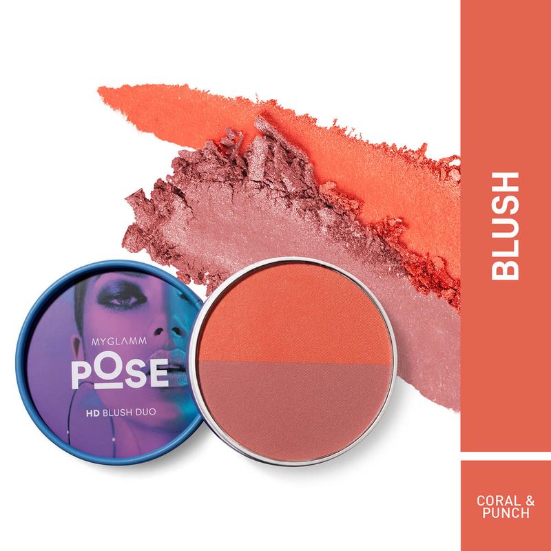 My Glamm Pose Hd Blush Duo 001 Coral Punch 9g