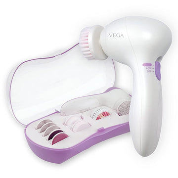 VEGA Smart 9-in-1 Head To Toe Cleaning Set For Pedicure, Manicure And Skin &amp; Body Massager, (VHCK-01), White