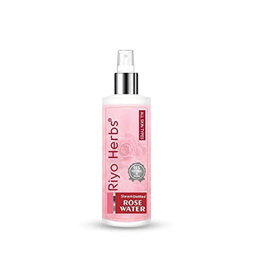 Riyo Herbs Steam Distilled Rose Water Spray for Face - Face Toner, Skin Toner, Makeup Remover - For All Skin Types Women &amp; Men - 200ml