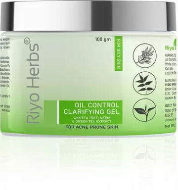 Riyo Herbs Oil Control Clarifying Gel | With Neem, Turmeric &amp; Green Tea Extracts | for Antibacterial Properties Tackles Blackhead, White Heads &amp; Acne Prone Skin  (100 g)