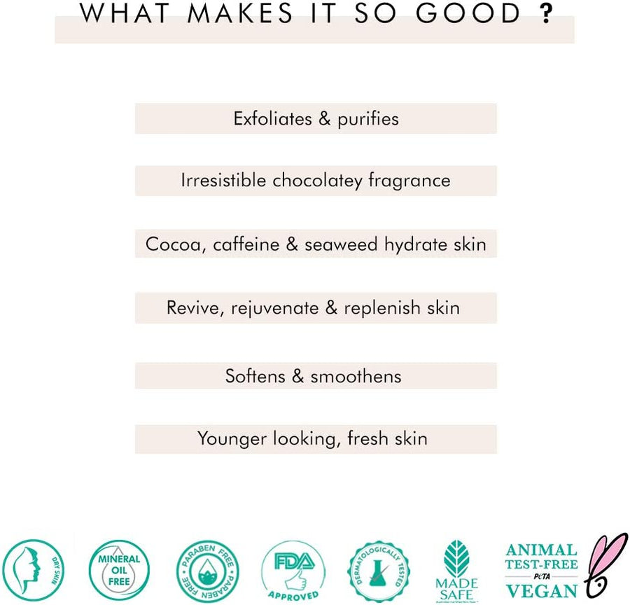 mCaffeine Naked &amp; Rich Choco Face Mask/Pack | Cocoa, Sea Weed | Deep Nourishing | Dry Skin | Paraben &amp; Mineral Oil Free | 100 g