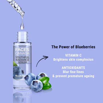 Faces Canada Youthful Radiance Serum Blueberry Ceramides & AHA Firm, Youthful, Skin 27ml