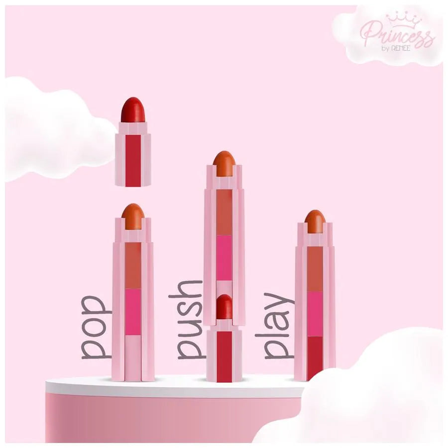 Princess By RENEE Candy 3 In 1 Tinted Lipstick - Lightweight, Non-Greasy, Rich Colour, 4.5 g