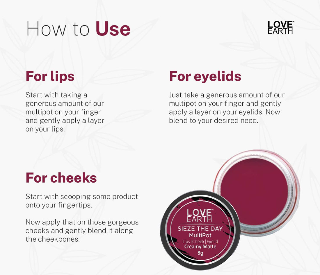 LOVE EARTH SEIZE THE DAY MULTIPOT LIPS CHEEK EYELID CREAMY MATTE 8G