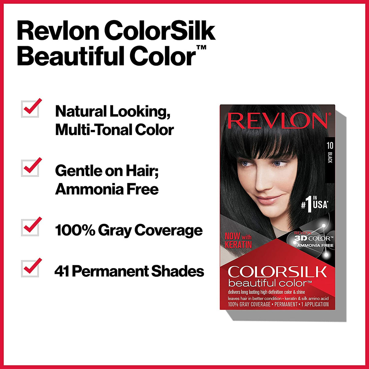 Revlon Colorsilk 3D Hair Color No Ammonia 41 Medium Brown
