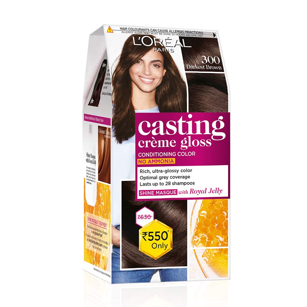 Loreal Paris Casting Creme Gloss Color 300 Darkest Brown 87.5g+72ml