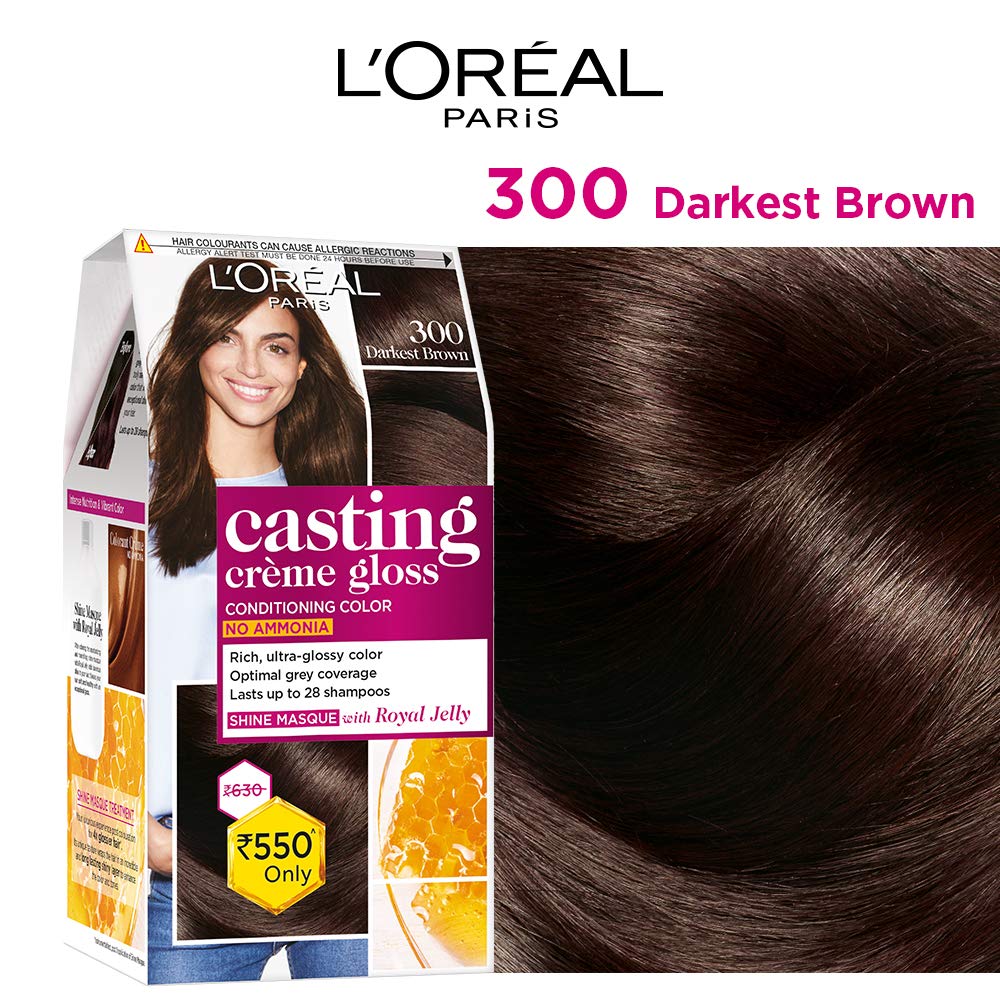 Loreal Paris Casting Creme Gloss Color 300 Darkest Brown 87.5g+72ml