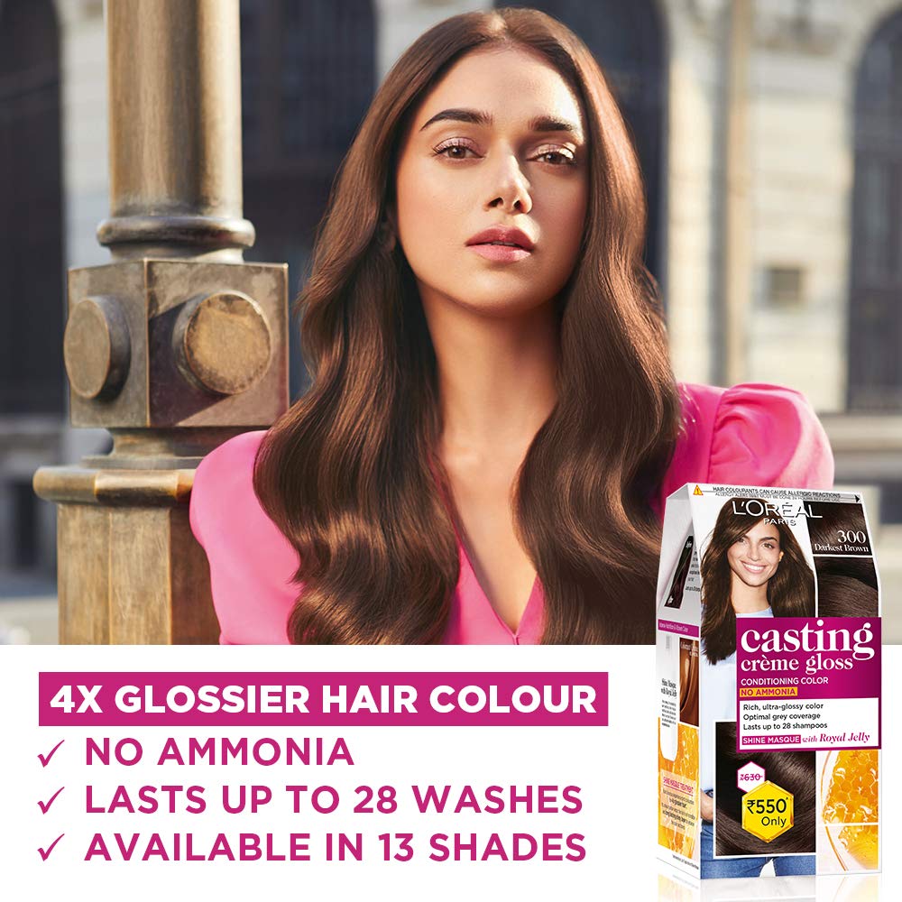 Loreal Paris Casting Creme Gloss Color 300 Darkest Brown 87.5g+72ml