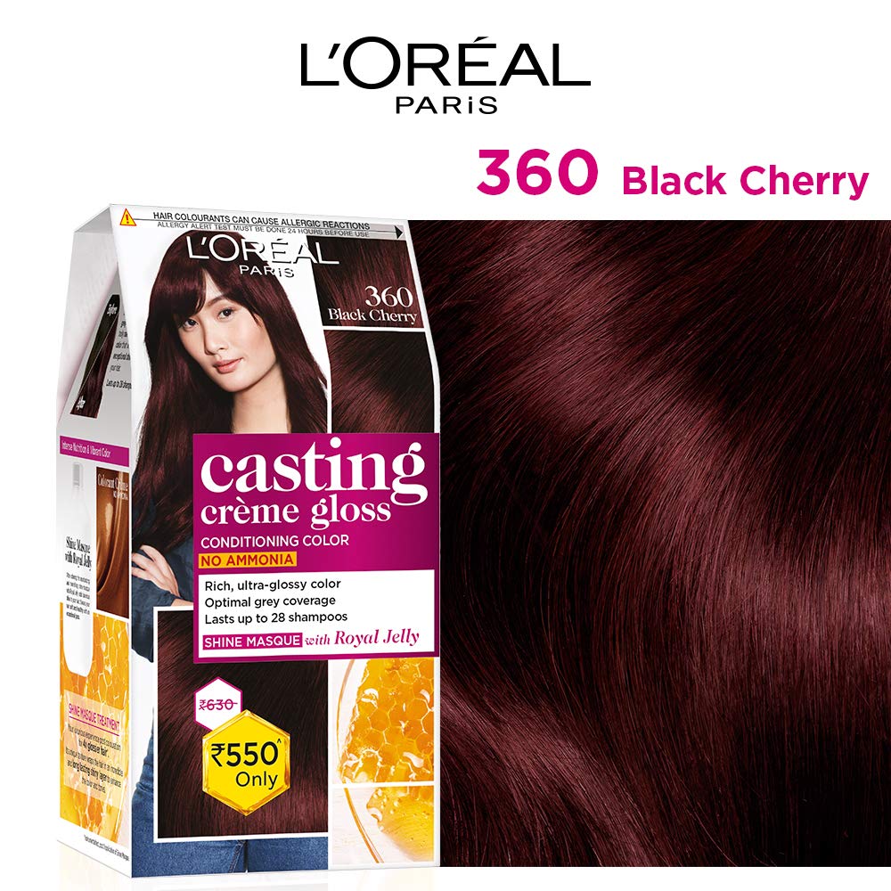 Loreal Paris Casting Creme Gloss Color 360 Black Cherry 87.5g+72ml