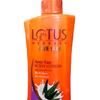 Lotus Safe Sun Anti Tan Body Lotion SPF 25 PA+++ With Aloe Extracts Suitable For All Skin Types, 250ml