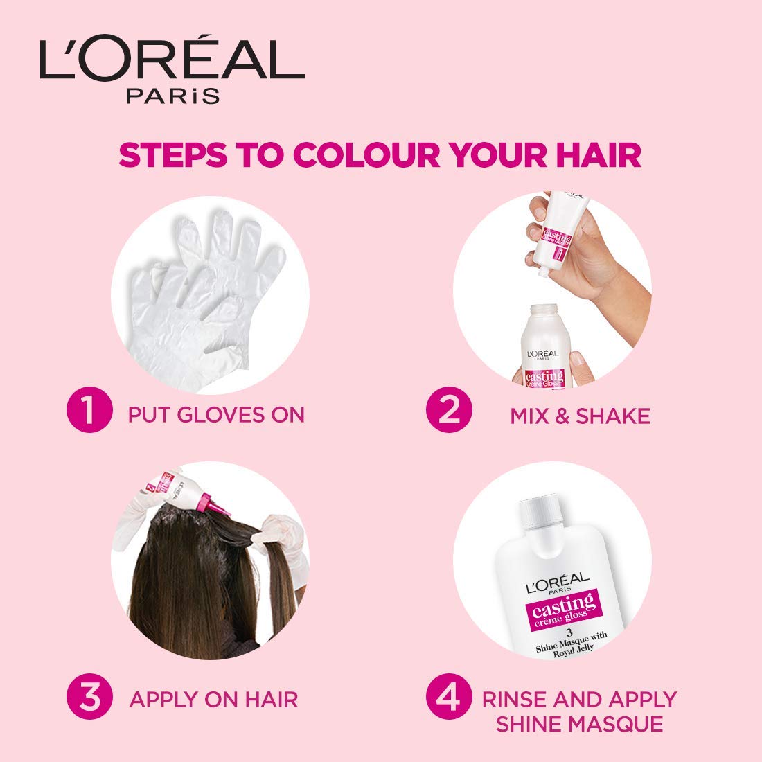 Loreal Paris Casting Creme Glosss 400 Dark Brown 87.5g+72ml