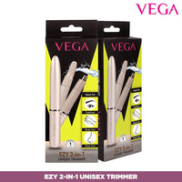 VEGA EZY 2-In-1 Unisex Face/Body &amp; Nose Trimmer, IPX 5 Water Resistant, (VHBT-02), Silver