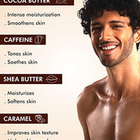 M Caffeine Choco Body Lotion (200ml) for Deep Moisturization of Dry Skin | Non Sticky Lotion with Cocoa Butter and Caramel | Daily-use Cream for Skin