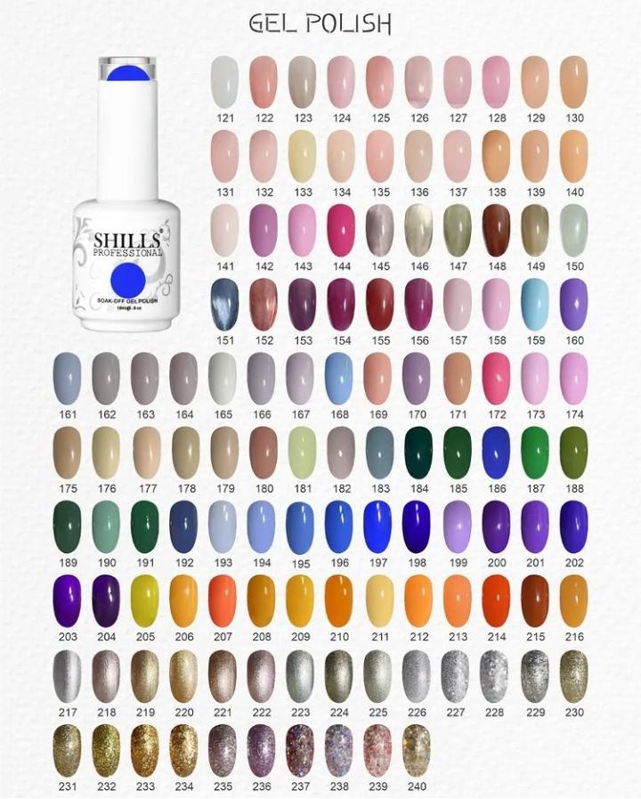 Shills Professional Soak Off Gel Polish 15Ml ..All Shades Available.