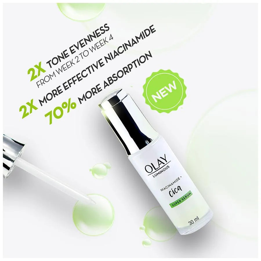 Olay Luminous Cica Super Serum With 99% Pure Niacinamide - Provides Radiant Skin, 30 ml