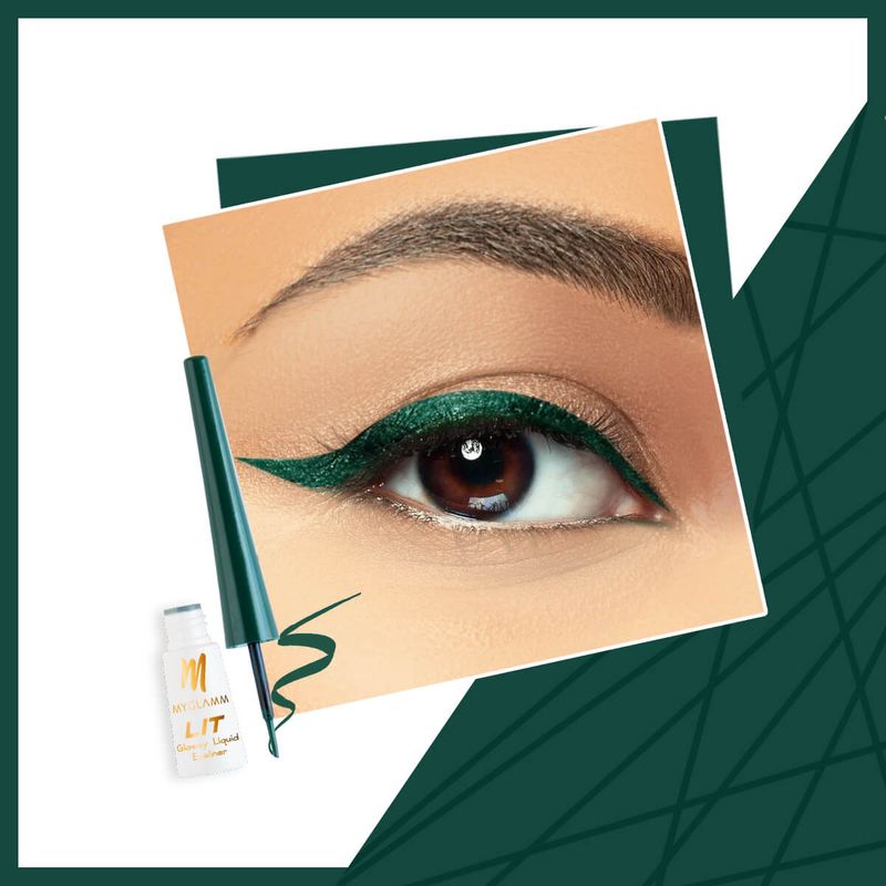 MYGLAMM Lit Glossy Liquid Eyeliner GE 04 ( Green Soiree )