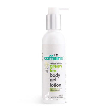 mCaffeine Green Tea Body Gel Lotion (200ml) for Oily Skin | Non Greasy Lotion for Skin Hydration and Moisturization | With Vitamin C and Shea Butter | Daily-Use